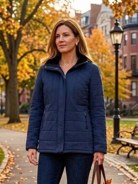 Denver Hayes Navy Fall Autumn Jacket with Black Soft Interior